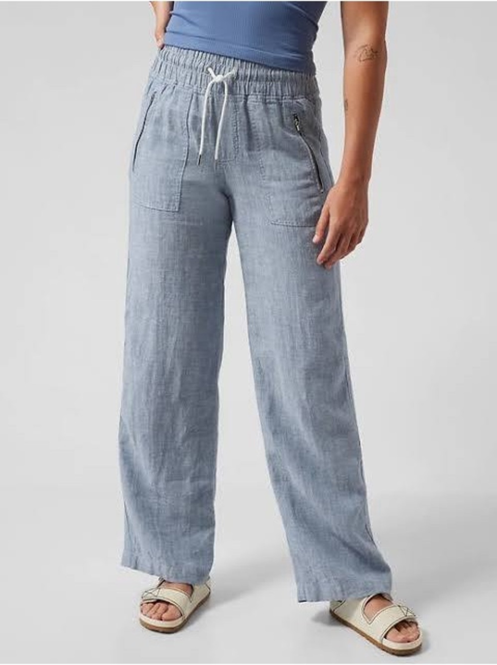 Athleta Cabo Linen Wide Leg Pant NWOT